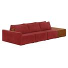 Sofá Ilha 3 Lugares Living 372cm Modulado Lary Veludo K01 Cor Vermelho