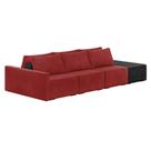Sofá Ilha 3 Lugares Living 372cm Modulado Sala Lary Veludo/PU Pto K01 - D'Rossi