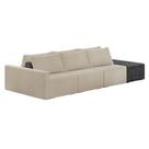 Sofá Ilha 3 Lugares Living 402cm Modulado Lary Bouclê Pu Pto K01 Cor Cinza