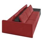 Sofá Ilha 3 Lugares Living 402cm Modulado Lary Veludo Pu Pto K01 Cor Vemelho