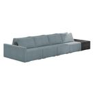 Sofá Ilha 4 Lugares Living 392cm Modulado Lary Bouclê Pu Pto K01 Cor Azul Sofá Ilha 4 Lugares Living 392cm Modulado Lary Bouclê Pu Pto K01 Cor Azul