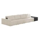 Sofá Ilha 4 Lugares Living 392cm Modulado Lary Bouclê Pu Pto K01 Cor Bege