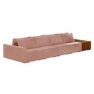 Sofá Ilha 4 Lugares Living 432cm Modulado para Sala Lary Veludo Rosê K01 - D'Rossi