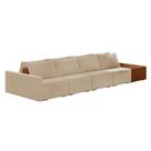 Sofá Ilha 4 Lugares Living 472cm Modulado Lary Veludo K01 Cor Bege
