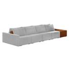 Sofá Ilha 4 Lugares Living 472cm Modulado Lary Veludo K01 Cor Cinza
