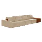 Sofá Ilha 4 Lugares Living 472cm Modulado para Sala Lary Veludo Bege K01 - D'Rossi