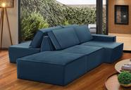 Sofá Ilha 7 Lugares Isadora Suede Azul Adonai Estofados Sofá Ilha 7 Lugares Isadora Suede Azul Adonai Estofados