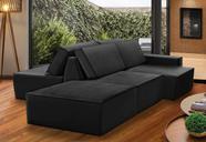 Sofá Ilha 7 Lugares Isadora Suede Preto Adonai Estofados