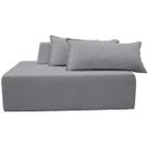 Sofa Ilha Caribe Modular Sala de Estar Bouclé Cinza Claro