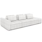 Sofá Ilha Com Puff Living 395cm Amber M03 Bouclê Branco