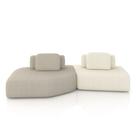 Sofá Ilha Dakota 2 Módulos 310cm Encostos Almofadas Soltas Bouclê Bege/OffWhite G33 - Gran Belo