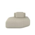 Sofá Ilha Dakota Chaise 168cm Modulado Encosto Almofada Solta Bouclê Bege G33 - Gran Belo