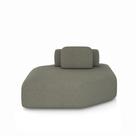 Sofá Ilha Dakota Chaise 168cm Modulado Encosto Almofada Solta Veludo Castor G33 - Gran Belo