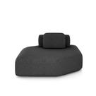 Sofá Ilha Dakota Chaise 168cm Modulado Encosto Almofada Solta Veludo Preto G33 - Gran Belo
