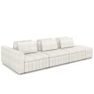 Sofá Ilha e Puff Sala Living 335cm Siesta M22 Bouclê Bege Claro - Mpozenato