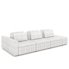 Sofá Ilha Living com Puff 395cm Siesta M22 Bouclê Branco - Mpozenato