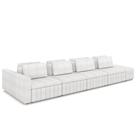 Sofá Ilha Living com Puff 465cm Siesta M22 Bouclê Branco - Mpozenato