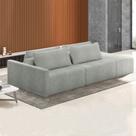 Sofá Ilha Modulado Milos 232cm Puff Lateral Bouclê Cinza G33 - Gran Belo Sofá Ilha Modulado Milos 232cm Puff Lateral Bouclê Cinza G33 - Gran Belo