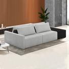 Sofá Ilha Modulado Milos 232cm Puff Lateral Cinza Preto Manchado Bouclê/PU G33 - Gran Belo Sofá Ilha Modulado Milos 232cm Puff Lateral Cinza Preto Manchado Bouclê/PU G33 - Gran Belo