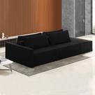 Sofá Ilha Modulado Milos 232cm Puff Lateral Veludo Preto G33 - Gran Belo