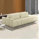 Sofá Ilha Modulado Milos 252cm Puff Lateral Bouclê Off White G33 - Gran Belo Sofá Ilha Modulado Milos 252cm Puff Lateral Bouclê Off White G33 - Gran Belo