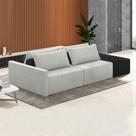 Sofá Ilha Modulado Milos 252cm Puff Lateral Cinza Preto Manchado Linho/PU G33 - Gran Belo Sofá Ilha Modulado Milos 252cm Puff Lateral Cinza Preto Manchado Linho/PU G33 - Gran Belo