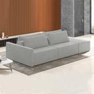Sofá Ilha Modulado Milos 252cm Puff Lateral Veludo Cinza G33 - Gran Belo
