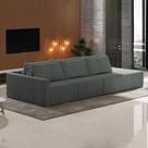 Sofá Ilha Modulado Milos 312cm Puff Lateral Bouclê Cinza G33 - Gran Belo