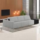 Sofá Ilha Modulado Milos 312cm Puff Lateral Cinza Preto Manchado Bouclê/PU G33 - Gran Belo Sofá Ilha Modulado Milos 312cm Puff Lateral Cinza Preto Manchado Bouclê/PU G33 - Gran Belo