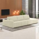 Sofá Ilha Modulado Milos 312cm Puff Lateral Veludo Bege G33 - Gran Belo Sofá Ilha Modulado Milos 312cm Puff Lateral Veludo Bege G33 - Gran Belo