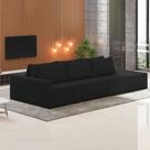 Sofá Ilha Modulado Milos 312cm Puff Lateral Veludo Cinza Escuro G33 - Gran Belo Sofá Ilha Modulado Milos 312cm Puff Lateral Veludo Cinza Escuro G33 - Gran Belo