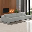 Sofá Ilha Modulado Milos 392cm Puff Lateral Veludo Cinza G33 - Gran Belo Sofá Ilha Modulado Milos 392cm Puff Lateral Veludo Cinza G33 - Gran Belo