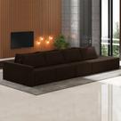 Sofá Ilha Modulado Milos 392cm Puff Lateral Veludo Marrom G33 - Gran Belo Sofá Ilha Modulado Milos 392cm Puff Lateral Veludo Marrom G33 - Gran Belo