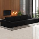 Sofá Ilha Modulado Milos 392cm Puff Lateral Veludo Preto G33 - Gran Belo Sofá Ilha Modulado Milos 392cm Puff Lateral Veludo Preto G33 - Gran Belo