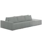 Sofá Ilha Modular com Puff para Sala Living 312cm Georgia K04 Bouclê Cinza - Mpozenato Sofá Ilha Modular com Puff para Sala Living 312cm Georgia K04 Bouclê Cinza - Mpozenato