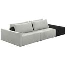 Sofá Ilha Modular Living com Puff 232cm Georgia K04 Linho Cinza/Preto - Mpozenato