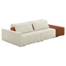 Sofá Ilha Modular Living com Puff 252cm Georgia K04 Bouclê Bege/Caramelo - Mpozenato