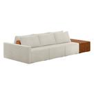Sofá Ilha Modular Living com Puff 342cm Georgia K04 Bouclê Bege/Caramelo - Mpozenato