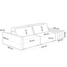 Sofá Ilha Modular Para Sala 232cm Com Puff Dublin K01 Veludo Sofá Ilha Modular Para Sala 232cm Com Puff Dublin K01 Veludo