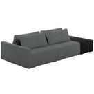 Sofá Ilha Modular Para Sala 252cm com Puff Dublin K01 Bouclê Cinza TB7140 e Sintético Preto TF7036 Sofá Ilha Modular Para Sala 252cm com Puff Dublin K01 Bouclê Cinza TB7140 e Sintético Preto TF7036
