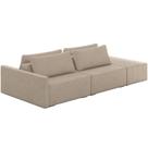 Sofá Ilha Modular Para Sala 252cm Com Puff Dublin K01 Linho Bege - Lyam Decor Sofá Ilha Modular Para Sala 252cm Com Puff Dublin K01 Linho Bege - Lyam Decor
