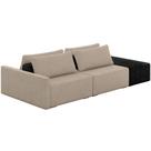 Sofá Ilha Modular Para Sala 252cm com Puff Dublin K01 Linho Bege TB7133 e Sintético Preto TF7036 Sofá Ilha Modular Para Sala 252cm com Puff Dublin K01 Linho Bege TB7133 e Sintético Preto TF7036