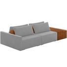 Sofá Ilha Modular Para Sala 252cm com Puff Dublin K01 Veludo Cinza Sintético Caramelo - Lyam Decor Sofá Ilha Modular Para Sala 252cm com Puff Dublin K01 Veludo Cinza Sintético Caramelo - Lyam Decor