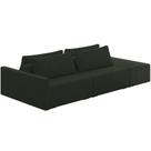 Sofá Ilha Modular Para Sala 252cm Com Puff Dublin K01 Veludo Verde Sofá Ilha Modular Para Sala 252cm Com Puff Dublin K01 Veludo Verde