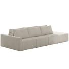 Sofá Ilha Modular Para Sala 312cm com Puff Dublin K01 Bouclê Bege - Lyam Decor Sofá Ilha Modular Para Sala 312cm com Puff Dublin K01 Bouclê Bege - Lyam Decor