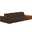 Sofá Ilha Modular Para Sala 312cm Com Puff Dublin K01 Veludo Marrom Sintético Caramelo - Lyam Decor Sofá Ilha Modular Para Sala 312cm Com Puff Dublin K01 Veludo Marrom Sintético Caramelo - Lyam Decor