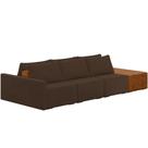 Sofá Ilha Modular Para Sala 312cm com Puff Dublin K01 Veludo Marrom Sintético Caramelo - Lyam Decor Sofá Ilha Modular Para Sala 312cm com Puff Dublin K01 Veludo Marrom Sintético Caramelo - Lyam Decor