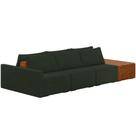 Sofá Ilha Modular Para Sala 312cm com Puff Dublin K01 Veludo Verde Sintético Caramelo - Lyam Decor Sofá Ilha Modular Para Sala 312cm com Puff Dublin K01 Veludo Verde Sintético Caramelo - Lyam Decor