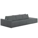 Sofá Ilha Modular Para Sala 342cm com Puff Dublin K01 Bouclê Cinza - Lyam Decor Sofá Ilha Modular Para Sala 342cm com Puff Dublin K01 Bouclê Cinza - Lyam Decor