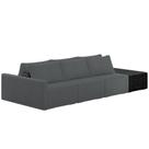 Sofá Ilha Modular Para Sala 342cm com Puff Dublin K01 Bouclê Cinza TB7140 e Sintético Preto TF7036 Sofá Ilha Modular Para Sala 342cm com Puff Dublin K01 Bouclê Cinza TB7140 e Sintético Preto TF7036